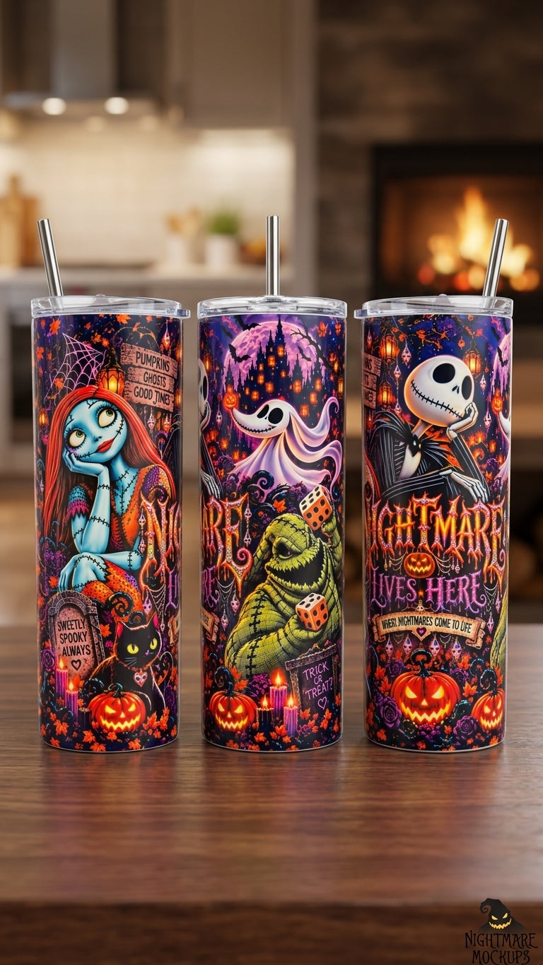 Nightmare Before Christmas 20 oz Skinny Tumbler