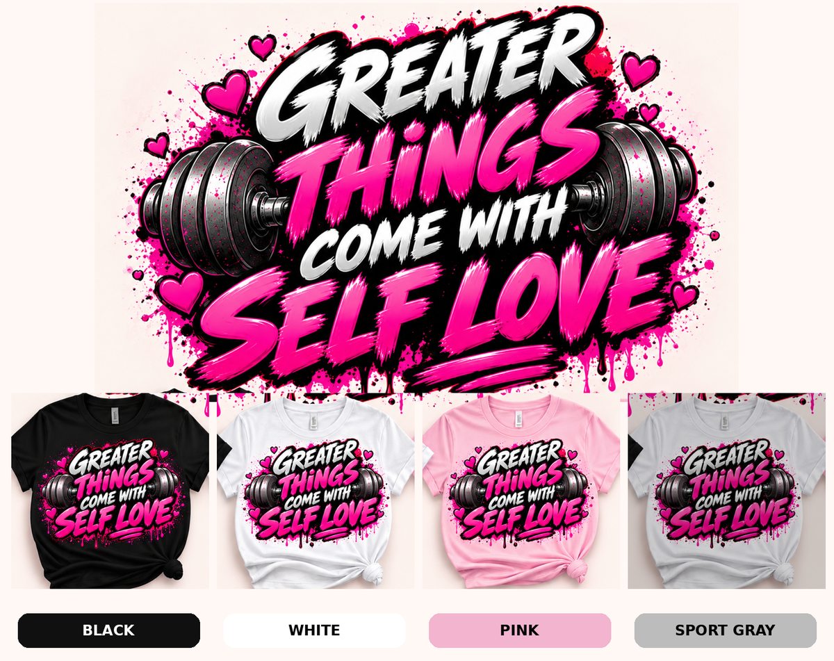Black, white, pink and sport gray shirt options