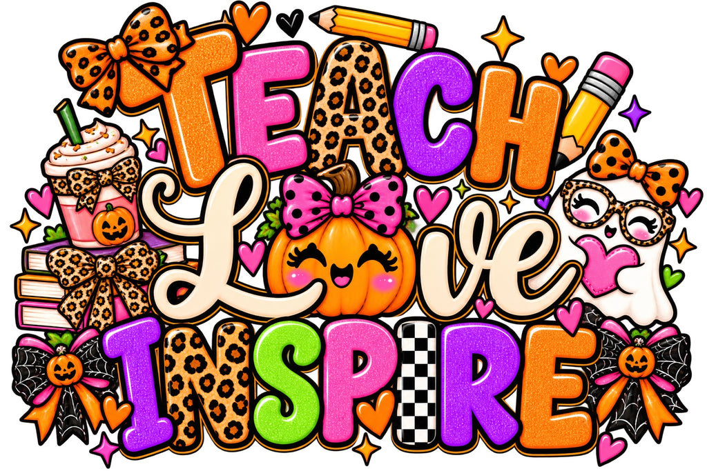 Teacher Halloween Teach Love Inspire design