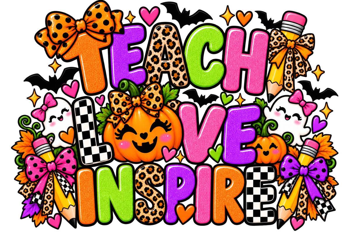 Teacher Halloween Teach Love Inspire Halloween design