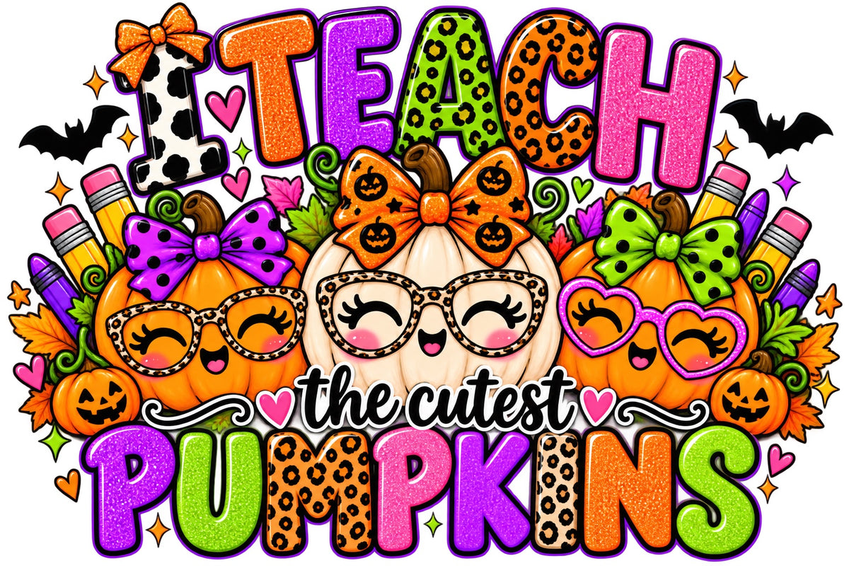 Teacher Halloween Teach the Cutest Pumpkins design