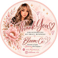 Bloom + Co. round thank-you sticker design example