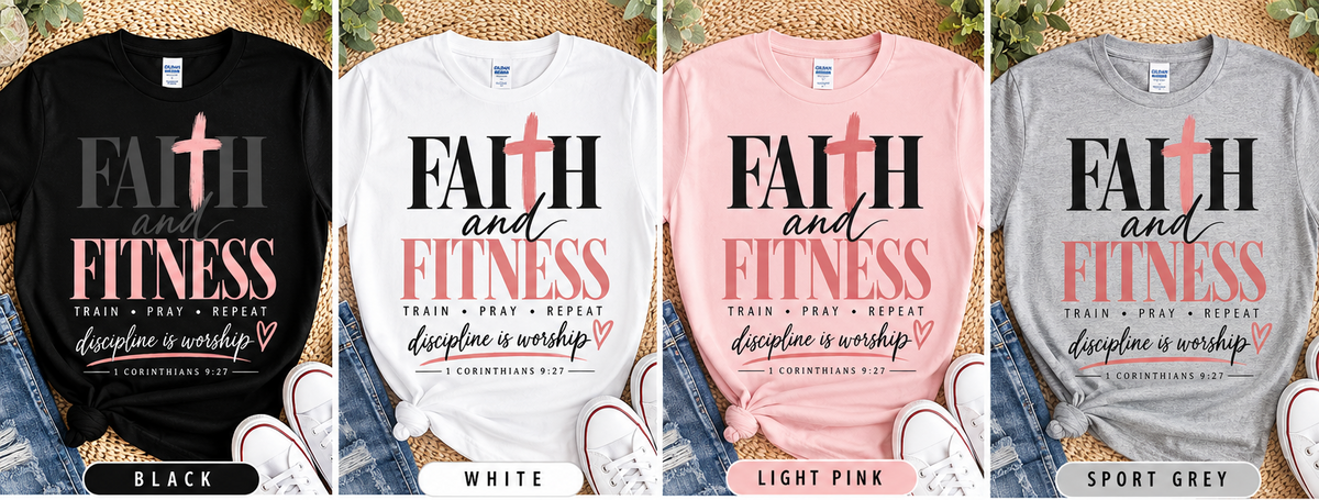 Faith & Fitness premade DTF print design