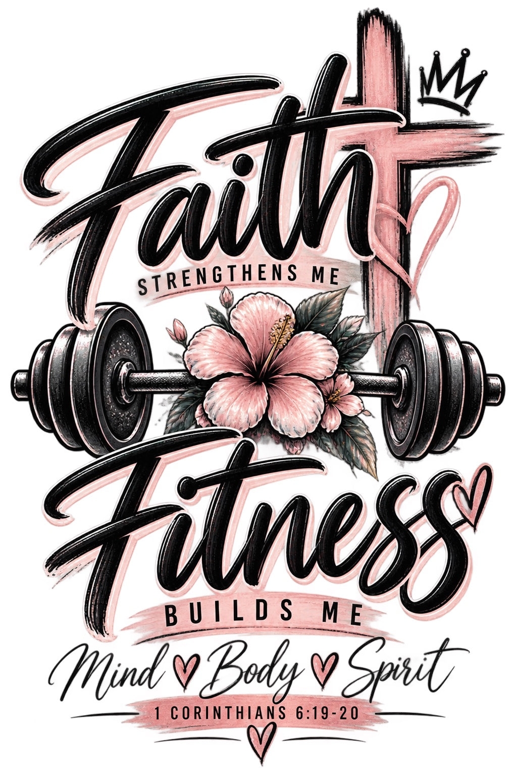 Faith Strengthens Me, Fitness Builds Me — 1 Corinthians 6:19-20 shirt design