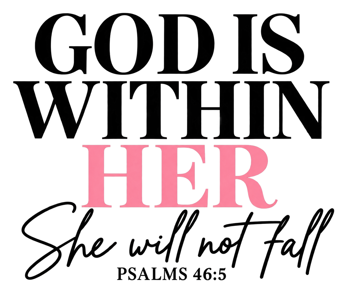 God Is Within Her premade tote design