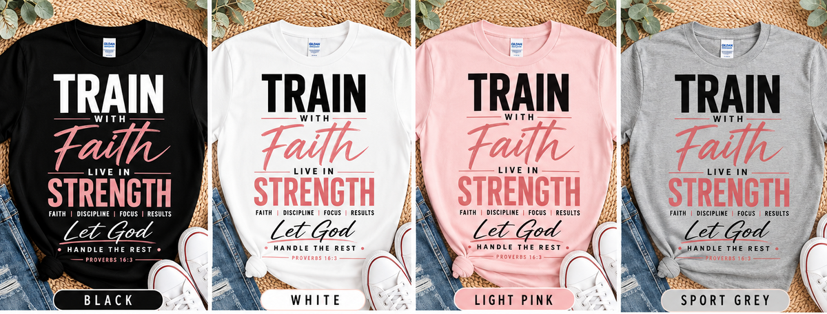Train With Faith premade DTF print design